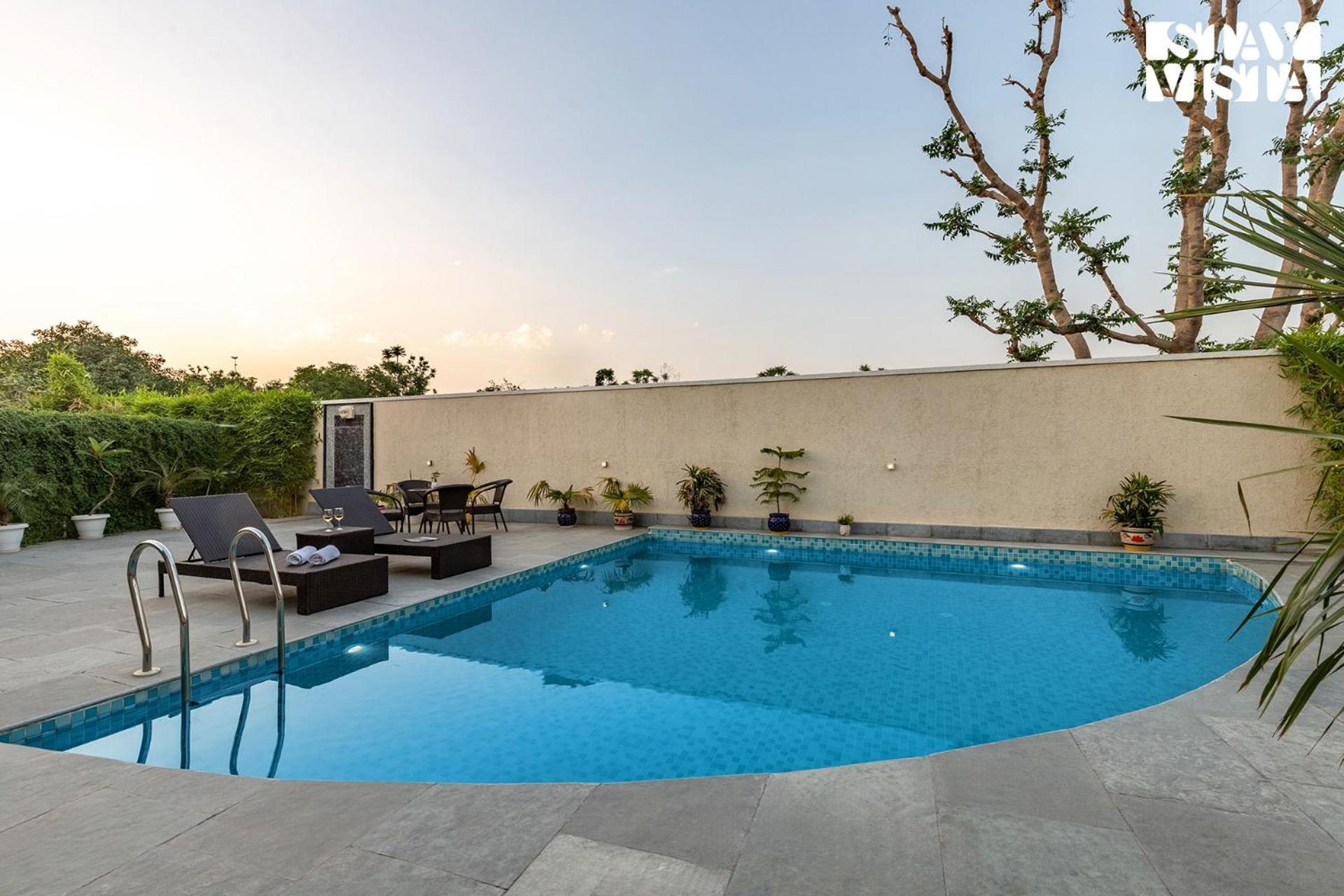 The Pastel Courtyard With Pvt Pool & Garden At By Stayvista