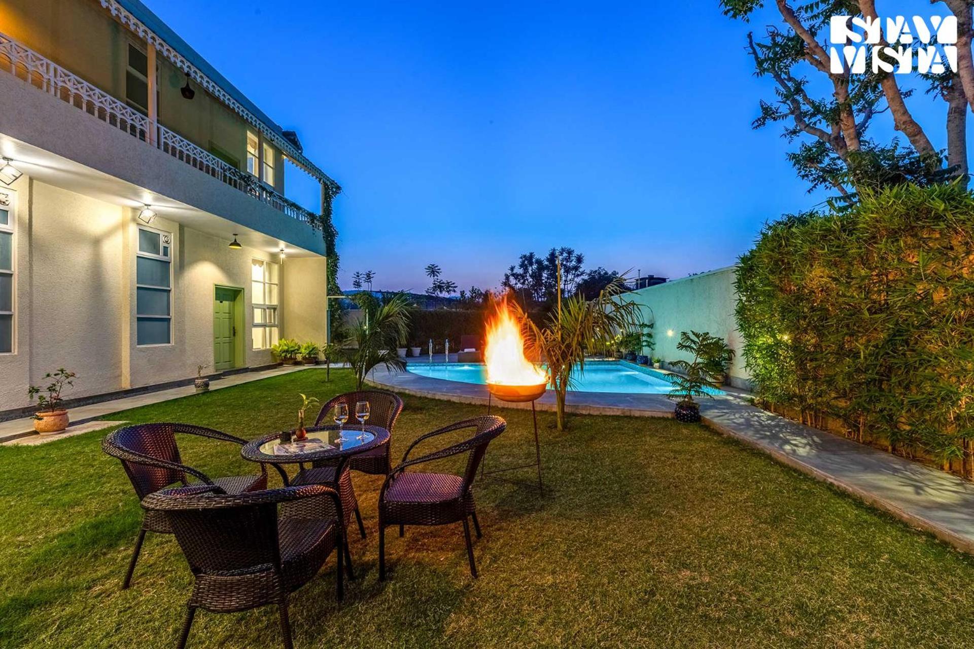 The Pastel Courtyard With Pvt Pool & Garden At By Stayvista * Jaipur